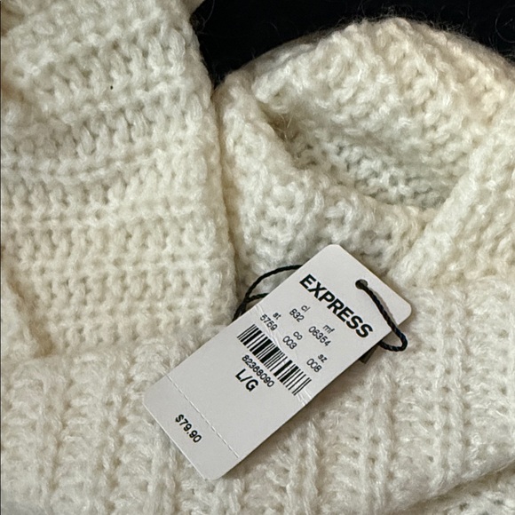 NWT Express Cream Cowl Neck Sweater - Picture 2 of 9